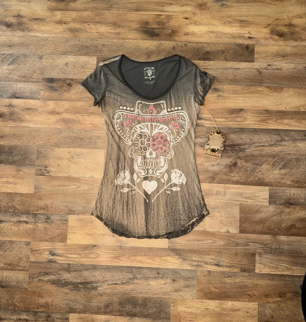 Velvet stone women’s New sugar skull embroidery